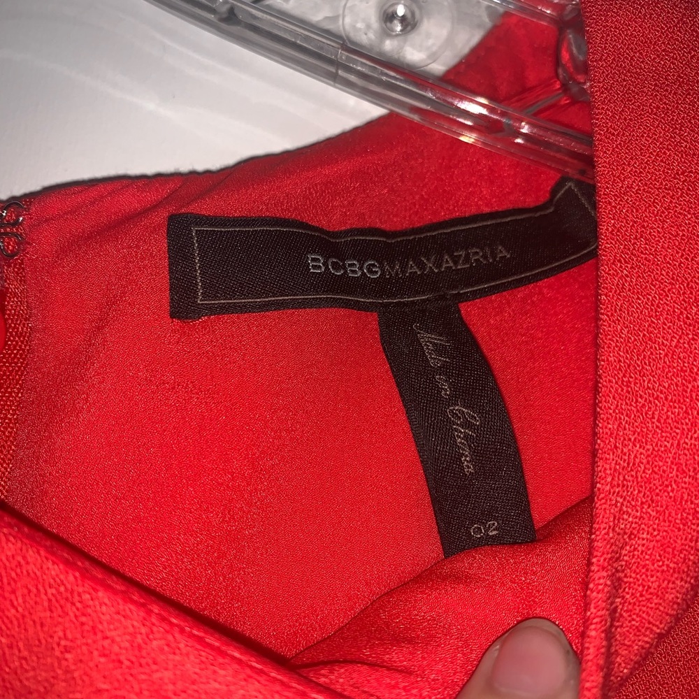 BCBGMAXAZARIA Coral Orange Red Mini Dress Women’s Size 2 Like New Condition - Picture 2 of 5